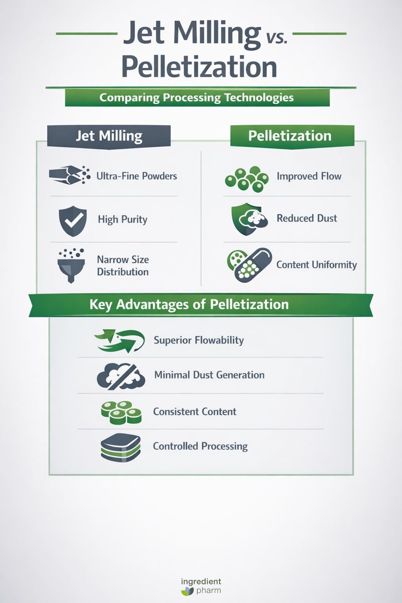 Jet Milling versus Pelletization